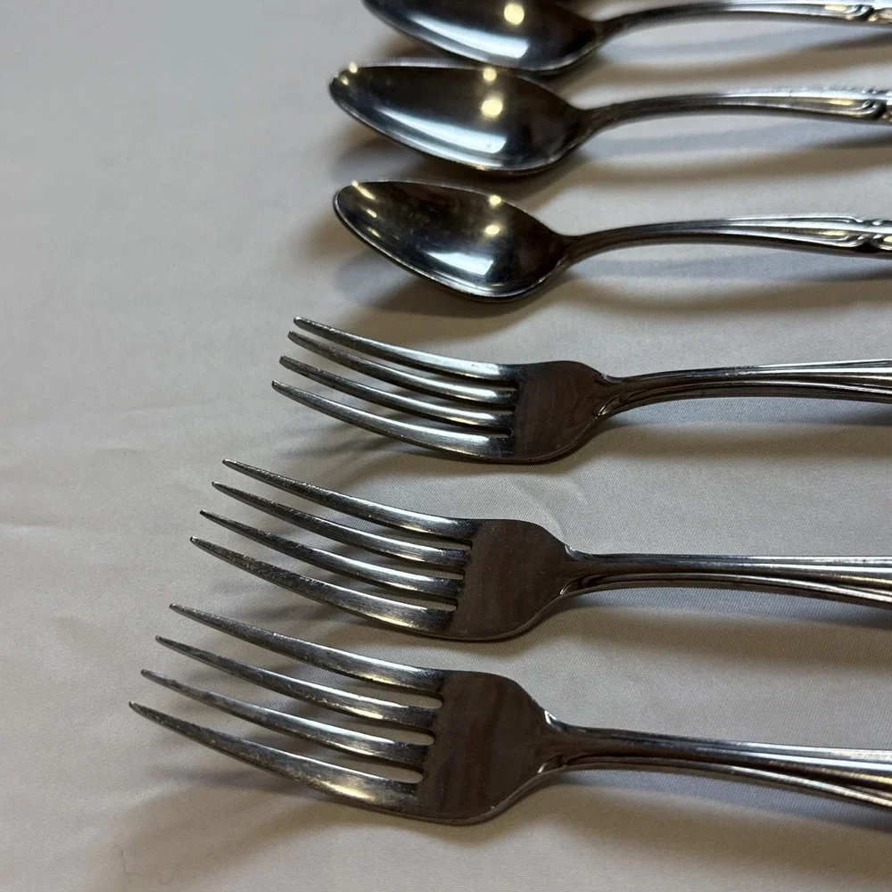Hampton Court Stainless Japan Flatware Forks Spoon Lot of‎ 8